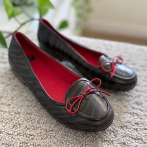 Kate Spade New York Zebra Print Rubber Bow Ballet Flats‎ Women's Size 6 RAIN